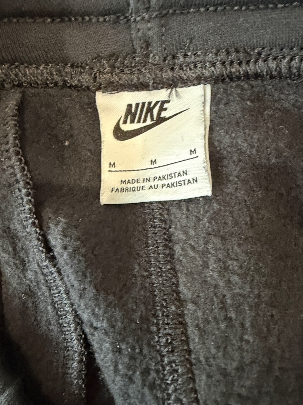Nike Black Fleece Joggers with White Swoosh - Picture 2 of 3